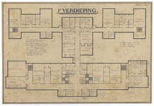 215032 Plattegrond van de eerste verdieping van het Stads- en Academisch Ziekenhuis (Catharijnesingel 15) te Utrecht, ...